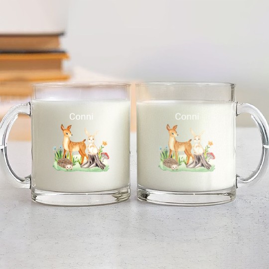 Animal deer rabbit hedgehog Conni Glass Mugs