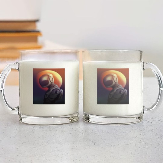 Space astronaut science planets astronomy design Glass Mugs