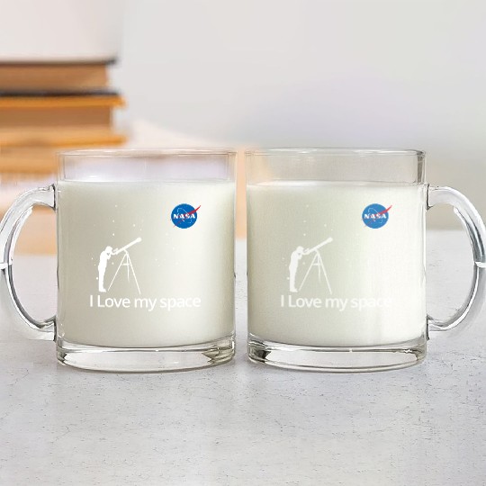 NASA I Love My Space Telescope Galaxy Glass Mugs