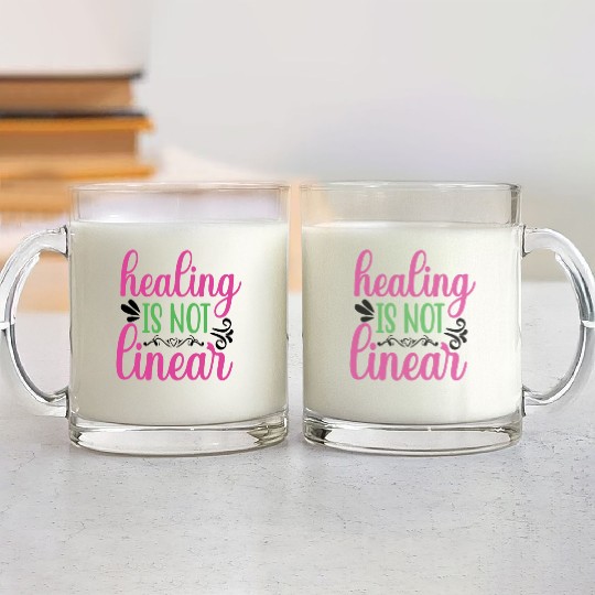 Healing-is-not-linear Mental Health Matter Glass Mugs