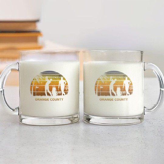 Retro Orange County Golf Golfing Fan Golfer Gift Glass Mugs