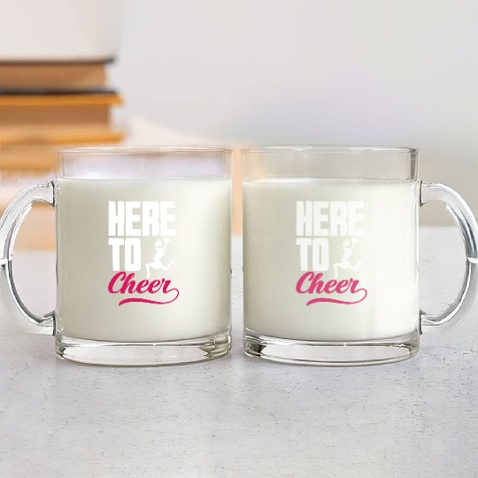 Here To Cheer Funny Cheerleading Cheerleader Gift Glass Mugs