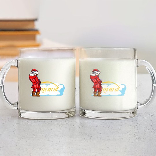 Lets get lit christmas Glass Mugs