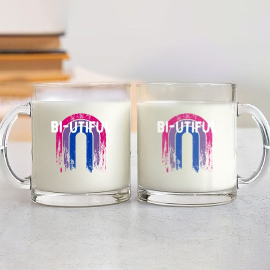 Bi-Utiful Bisexual Positivity Bi Pride Positive Glass Mugs