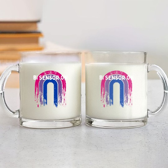 Bi Sensor On Bisexual Funny Bi Pride Humor LGBTQ Glass Mugs