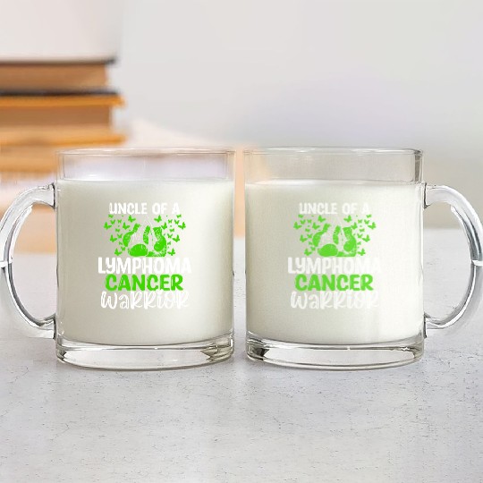 Lymphoma Cancer Awareness Uncle Nephew Niece Glass Mugs