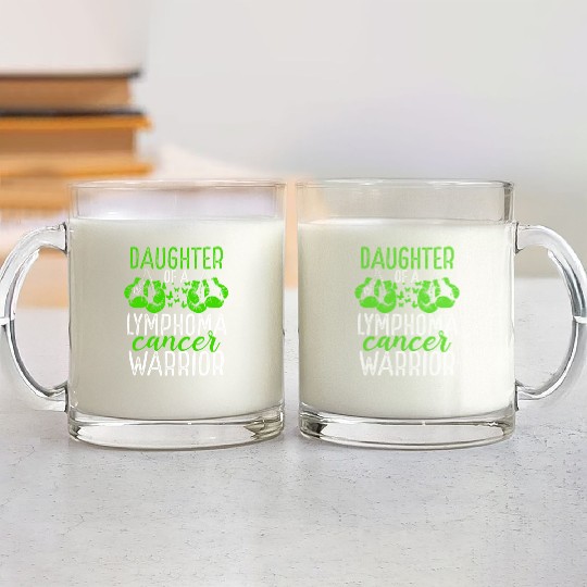 Daughter Lymphoma Cancer Awareness Month Ribbon Glass Mugs