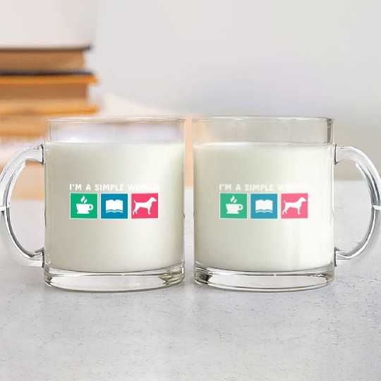 Coffee Books Jack Russell I'm A Simple Woman Glass Mugs
