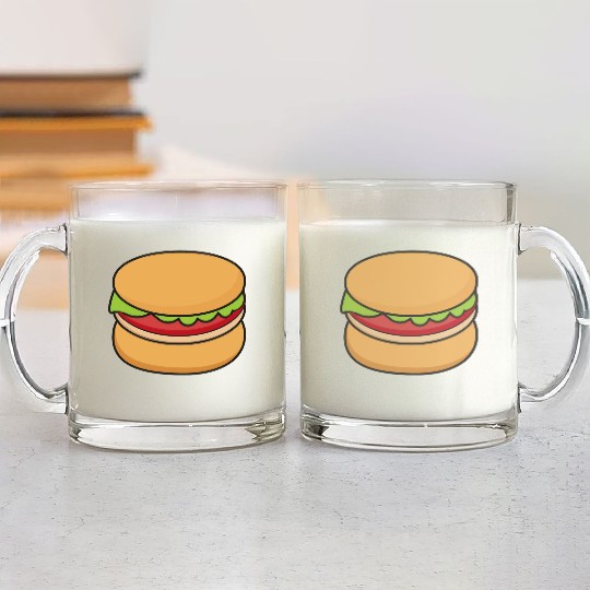 very cute delicious burgers Glass Mugs