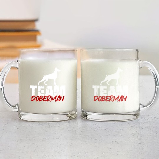 Team Doberman Glass Mugs