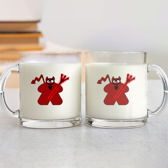Devil Meeple Glass Mugs