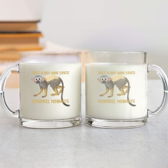 Just a boy who loves squirrel monkeys Glass Mugs