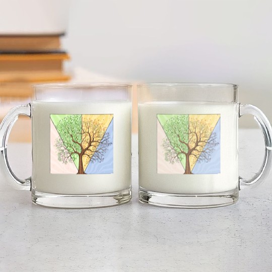 Four Seasons Trees Glass Mugs