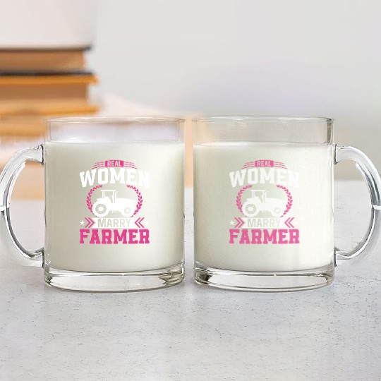 Farming Farmer Husband Wife Glass Mugs