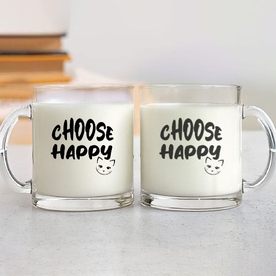 Choose Happy Glass Mugs