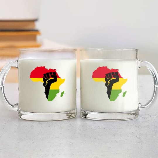 African Black Power Glass Mugs