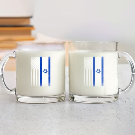 Israel Design for proud Israeli Americans Glass Mugs