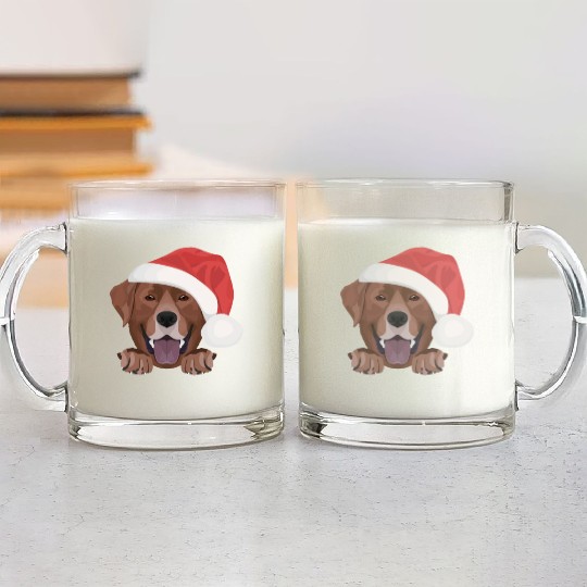 Labrador Merry Christmas Glass Mugs