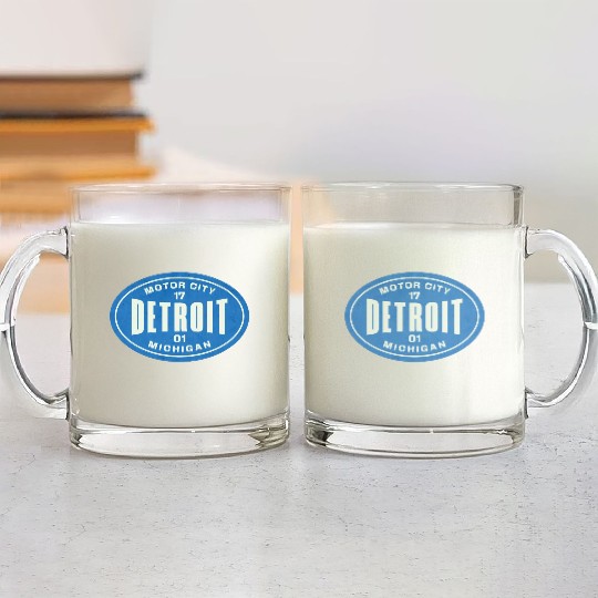 Detroit Michigan Glass Mugs