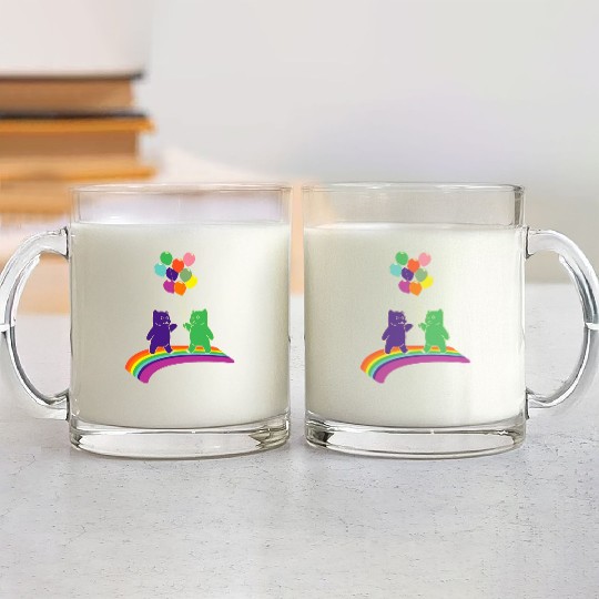 Kidcore gummy bears balloons rainbow colors gift Glass Mugs