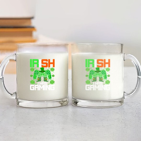 Irish I Was Gaming Funny St Patricks Day Gamer Boy Glass Mugs