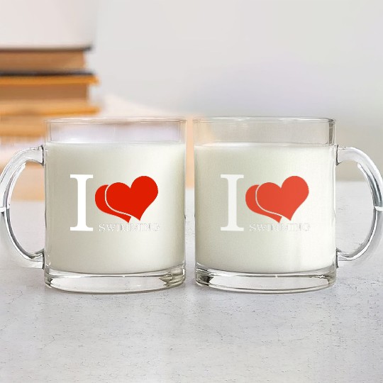 I Love Swimming Swimmer Swim Glass Mugs