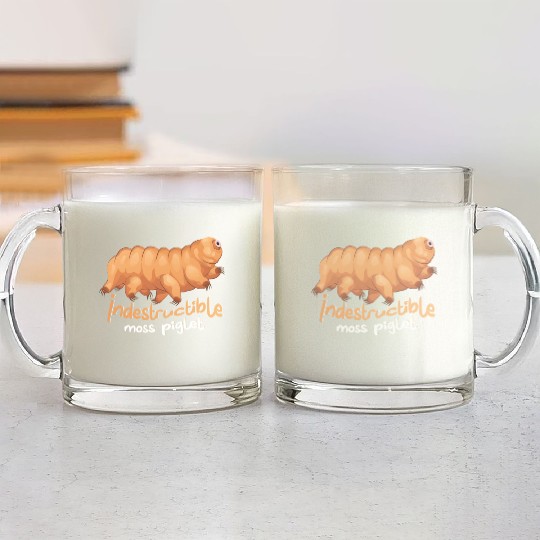 Indestructible Moss Piglet Science Tardigrade Glass Mugs