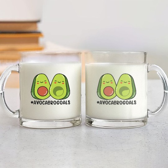 Sibling Big Brother Avocado Goals Hilarious Puns Glass Mugs