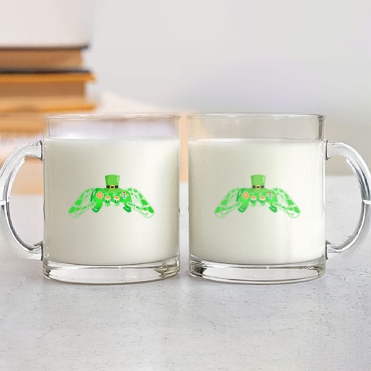 Video Game Controller Irish Gamer Boys St Patricks Glass Mugs