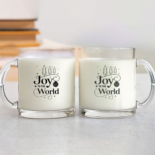Joy to the World Christmas Presents Gift Ideas Glass Mugs
