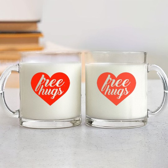 free hugs valentines day Glass Mugs