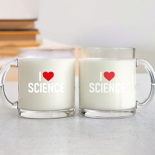 I Love Science Teacher Student Gift Ideas Glass Mugs