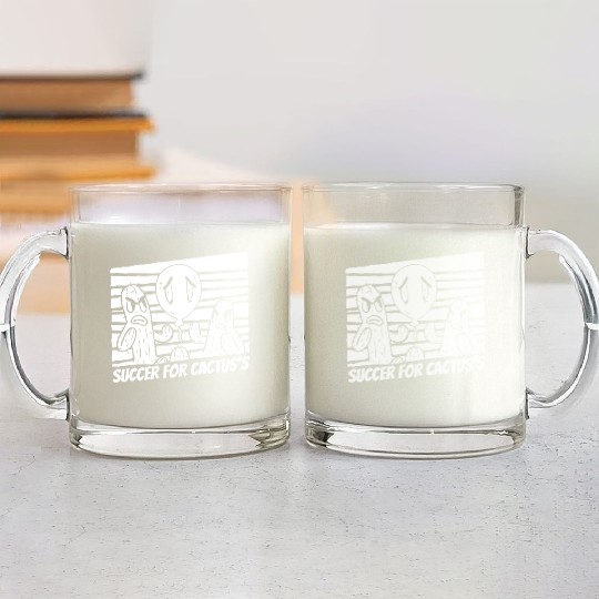 Cactus Gardening Balloon Glass Mugs