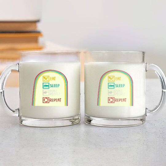 Acupuncture Glass Mugs, Eat Sleep Poke People Repeat