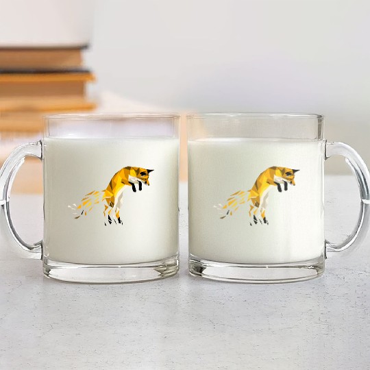 Geometric Art Nature Fox Cool Cute Graphic Art Gif Glass Mugs
