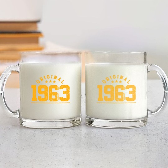60 Years Vintage 1963 Retro 60th Birthday Glass Mugs