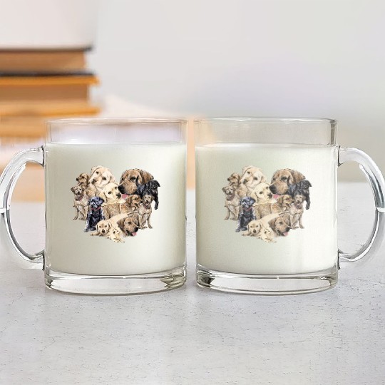 Labrador Valentines Day Dog Lover Heart Glass Mugs