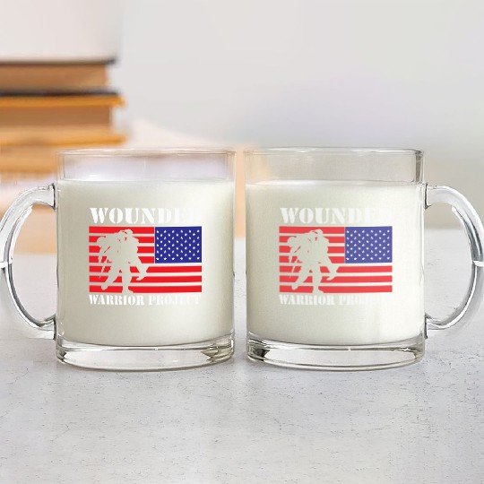 Wounded Warrior Project Us Flag Glass Mugs