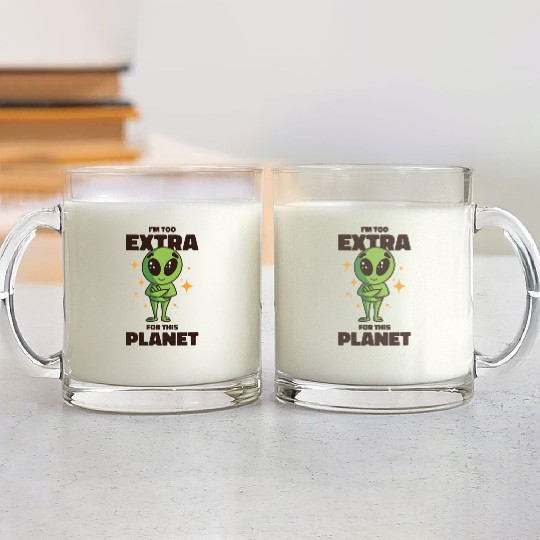 Space Area 51 Extraterrestrial Beings Cool Alien Glass Mugs