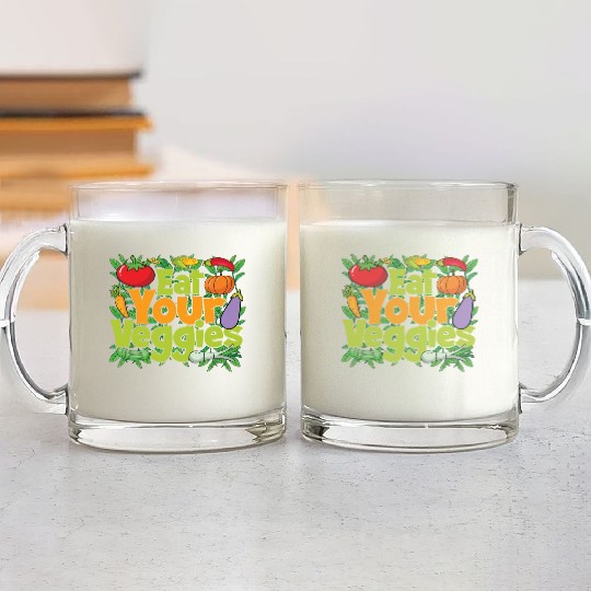 Eat Your Veggies Glass Mugs