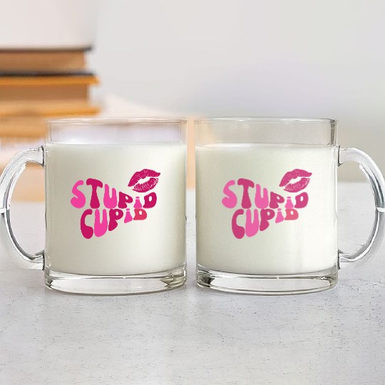 stupid cupid Glass Mugs