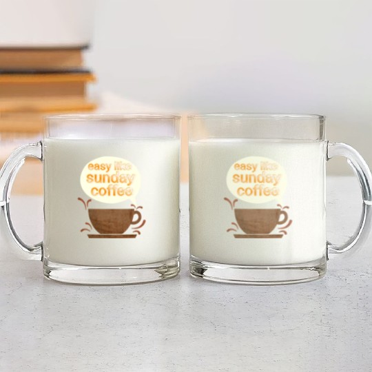 Easy like sunday coffee Glass Mugs