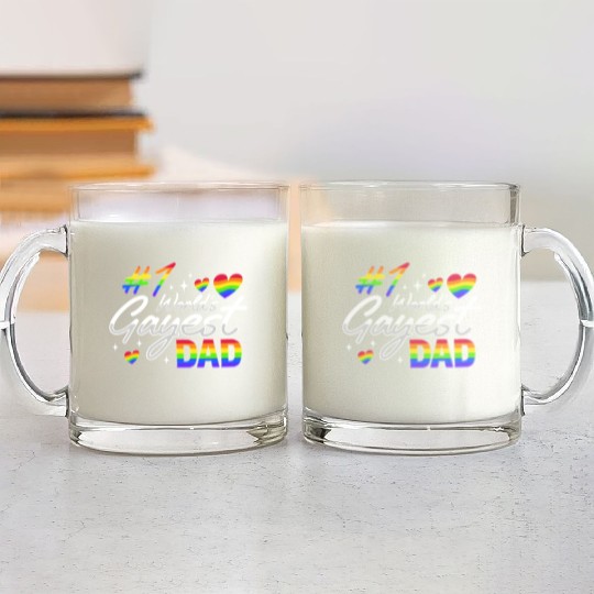 Gay Dad Pride LGBTQ Father Design for a Pride Glass Mugs