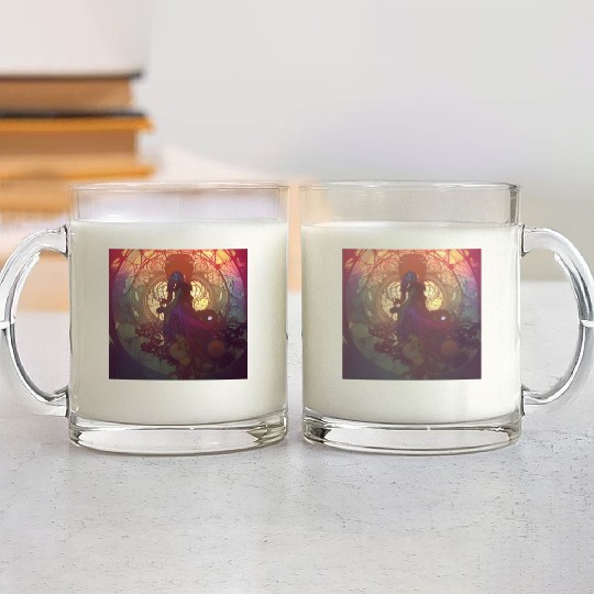 Psychedelic Clocktower Specter Glass Mugs