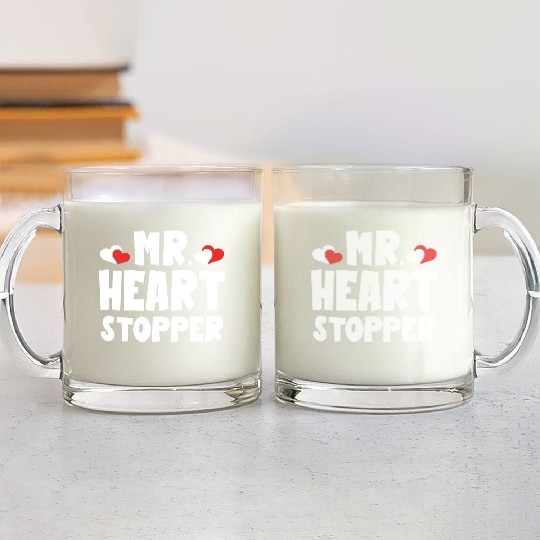 Mr Heart Stopper Funny Boyfriend Valentine's Day Glass Mugs