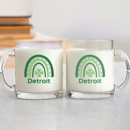 Detroit Clover Charm Boho Rainbow Glass Mugs