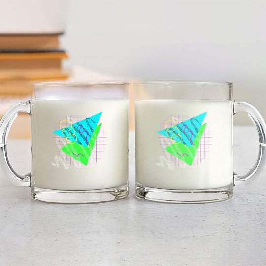 90's Neon Shapes Glass Mugs