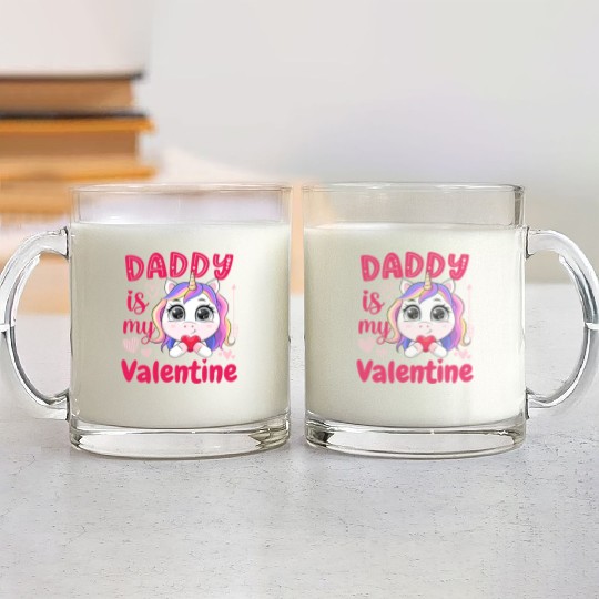 Valentine For Daughter From Dad is my valentine Glass Mugs