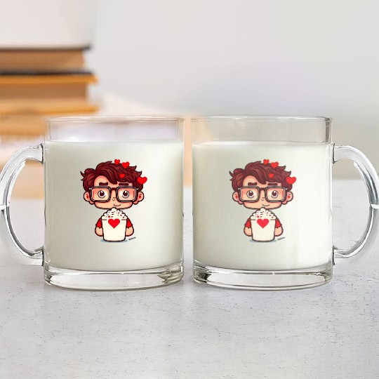 Popcorn Movie Guy Glass Mugs