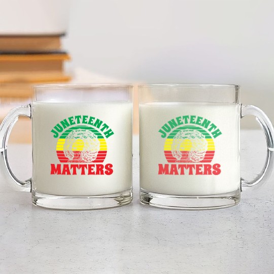 Juneteenth Matters African 1865 Black American Glass Mugs